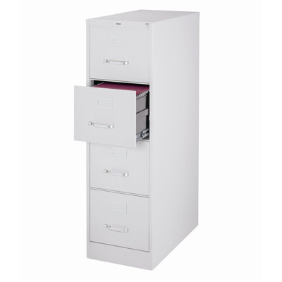 CommClad 25" Deep Commercial 4 Drawer Letter Size High Side Vertical File Cabinet