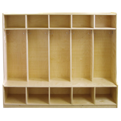 ECR4kids 5 Section Coat Locker With Bench