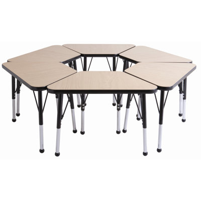 ECR4kids 20" x 33" Trapezoid Learning Table in Gray