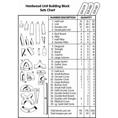 ECR4kids 118 Piece Hardwood Building Block Set