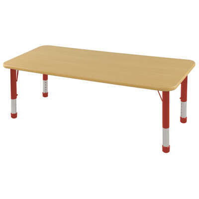 ECR4kids 24x72 Rectangular Adjustable Activity Table in Maple