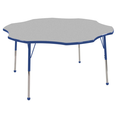 ECR4kids 60" Flower Shaped Adjustable Activity Table in Gray