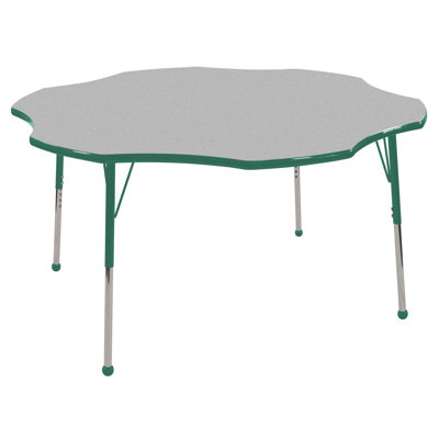 ECR4kids 60" Flower Shaped Adjustable Activity Table in Gray