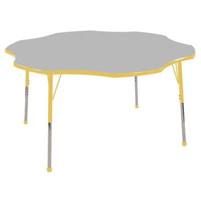 ECR4kids 60" Flower Shaped Adjustable Activity Table in Gray