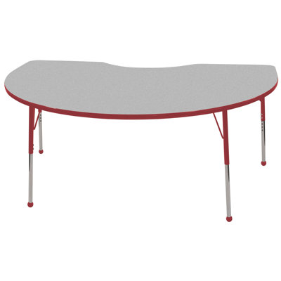 ECR4kids 48 x 72 Kidney Shaped Adjustable Activity Table in Gray