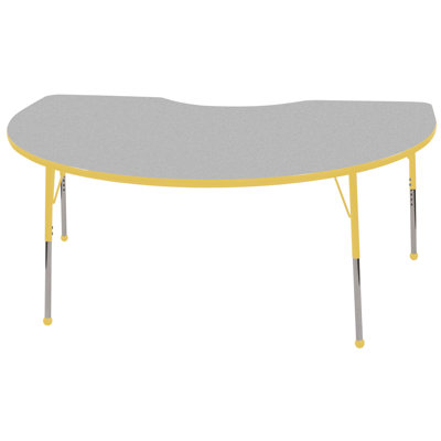 ECR4kids 48 x 72 Kidney Shaped Adjustable Activity Table in Gray