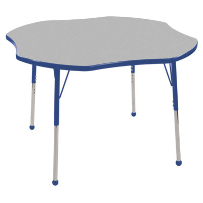 ECR4kids 48" Clover Shaped Adjustable Activity Table in Gray