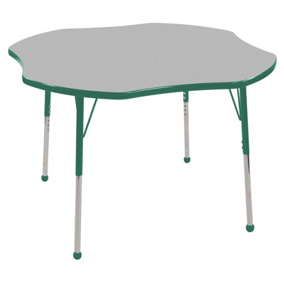 ECR4kids 48" Clover Shaped Adjustable Activity Table in Gray
