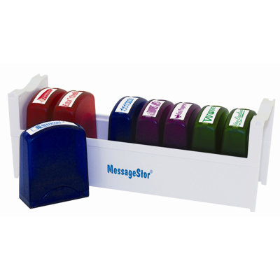 ECR4kids 8 Piece Self-Ink Teacher Stamps with Stand