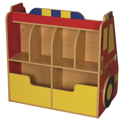 ECR4kids 3-Piece Fire Engine Book Storage Center