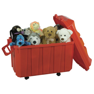 ECR4kids 4 Pack of 18 Gallon Stor-N-Roll Toy Trunks with Casters