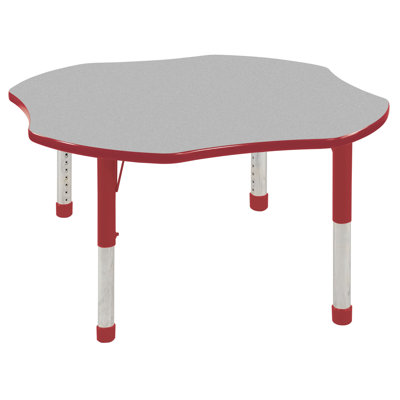 ECR4kids 48" Clover Shaped Adjustable Activity Table in Gray