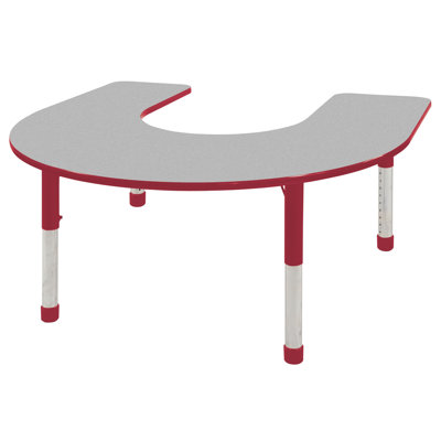 ECR4kids 60" x 66" Horseshoe Shaped Adjustable Activity Table in Gray