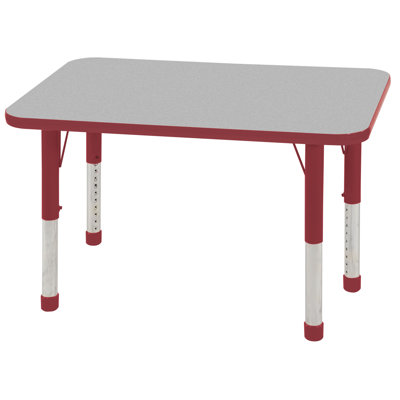 ECR4kids 24x36 Rectangular Adjustable  Activity Table in Gray