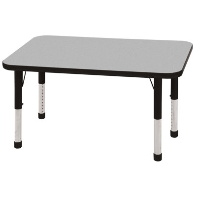 ECR4kids 24" x 48" Rectangular Adjustable Activity Table in Gray