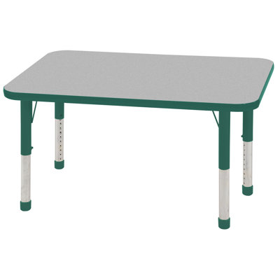 ECR4kids 24" x 48" Rectangular Adjustable Activity Table in Gray