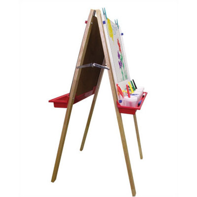 ECR4kids Adjustable Easel With 27 Piece Paint Set