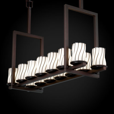 Justice Design Group Wire Glass Dakota 3 Light Straight Bar Bath Vanity