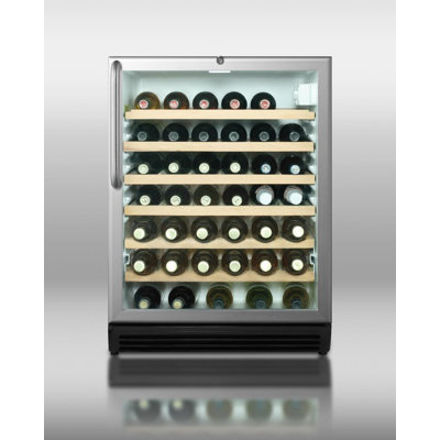 Summit Appliance Wine Cellar with Scalloped Steel Shelving in Black