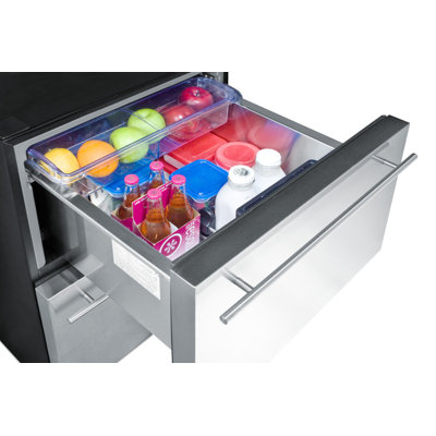 Summit Appliance Two Drawer All-Refrigerator for Built-in Use Auto Defrost