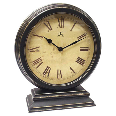 table distressed clock round clocks infinity instruments qvc wayfair antique decor