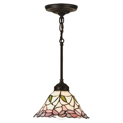 Victorian Tiffany Daffodil Bell 1 Light Mini Pendant