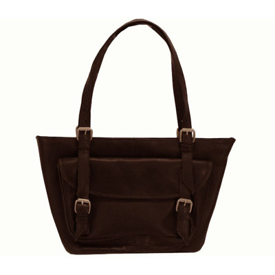 Latico Leathers Addison Large Top Zip Front Buckle Tote