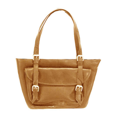 Latico Leathers Addison Large Top Zip Front Buckle Tote