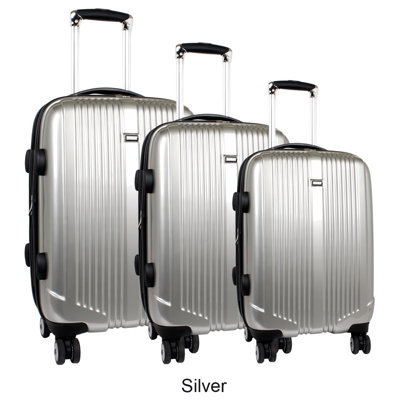 J World Concord 3 Piece Polycarbonate Expandable Spinner Luggage Set