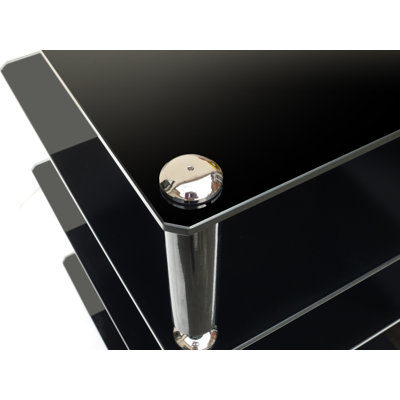 NorStone Bergen 2 4-Shelf Hifi Stand in Glossy Black