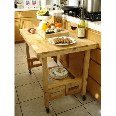 Oasis Concepts Kitchen Cart with Butcher Block Top