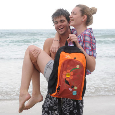 Three Jewel Backpack in Orange