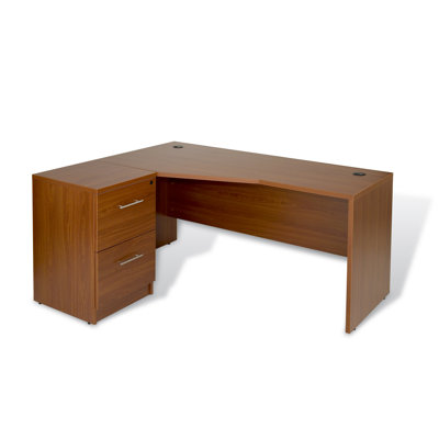 Jesper Office Pro X - L-Shaped Executive Desk with Filing Cabinet
