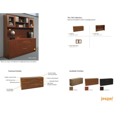 Jesper Office Pro X - Credenza and Hutch Set