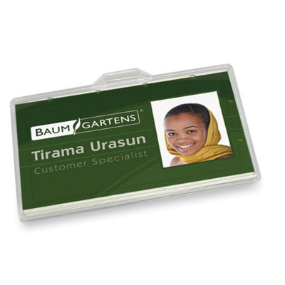 Baumgartens ID Card Holder,Horizontal,2-1/8"x3-3/8",25/PK,Clear
