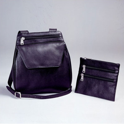 Black Cowhide Nappa Leather Shoulder Bag