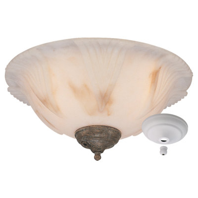 Monte Carlo Fan Company Three Light Finger Bowl Ceiling Fan Light Kit or Semi Flush Mount