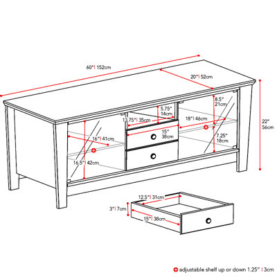 dCOR design Torino 60" TV Stand