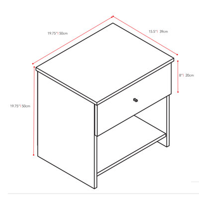 dCOR design Plateau 1 Drawer Nightstand