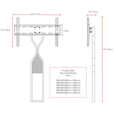 dCOR design 60" TV Stand Mounting Bracket