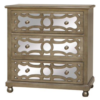 Preston 3 Drawer Dreeser with Mirror by Crestview Collection -image