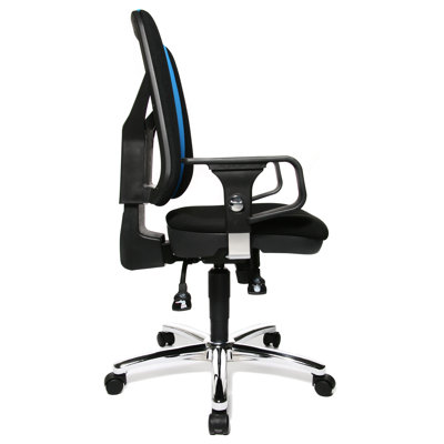 Topstar Artwork  Height Adjustable Swivel Chair in Black and Blue Mesh