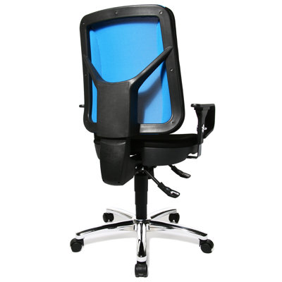 Topstar Artwork  Height Adjustable Swivel Chair in Black and Blue Mesh