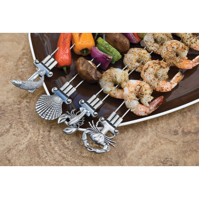 Charcoal Companion Double Prong Coastal Skewer (Set of 4)