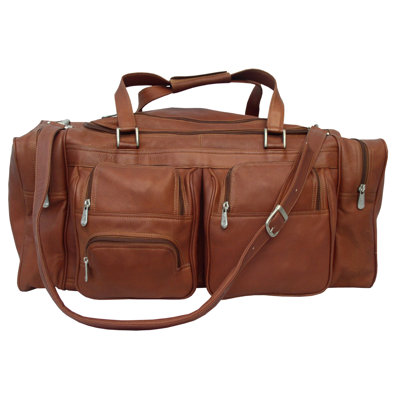 Piel Leather Traveler 24" Leather Travel Duffel with Pockets