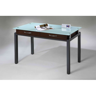 New Spec Inc Writing Desk with Glass Top