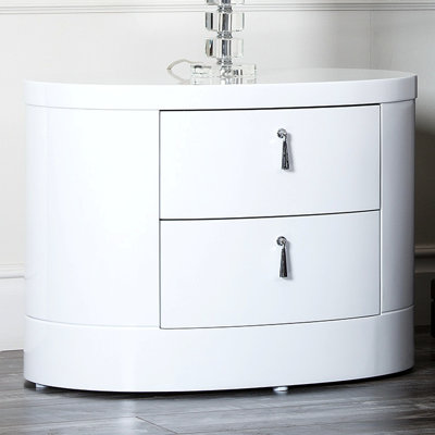 Jengo White High Gloss Nightstand by Abbyson Living -image