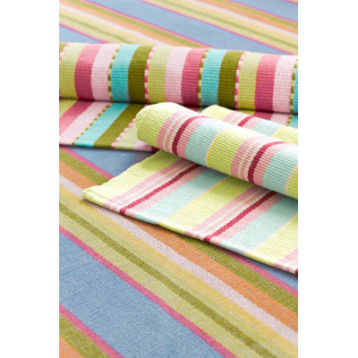 Dash and Albert Rugs Woven Palm Beach Ticking Rug