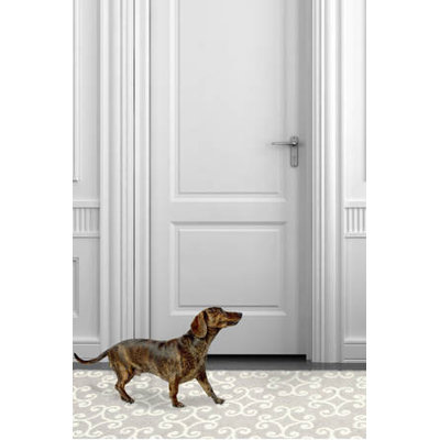 Dash and Albert Rugs Hooked Scroll Platinum Rug