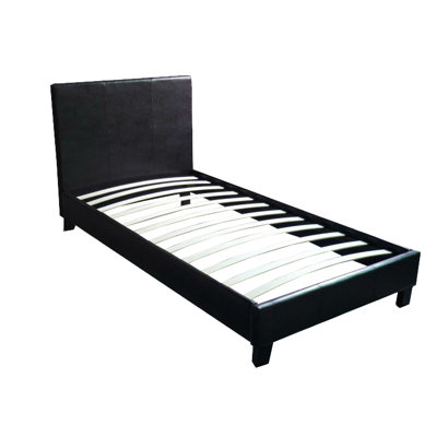 Hazelwood Home Faux Leather Panel Bed
